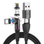 Statik Magnetic / Braided USB to Type-C / micro USB / Lightning Cable Μαύρο 2m PUP-0520-6FT - Image 2