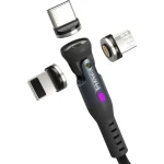 Statik Magnetic / Braided USB to Type-C / micro USB / Lightning Cable Μαύρο 2m PUP-0520-6FT - Image 4