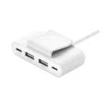 Belkin Hub 4 Θυρών USB 2.0 με σύνδεση USB-C Λευκό BUZ001BT2MWHB7 - Image 3