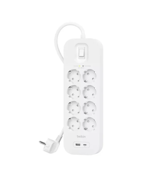 Belkin Πολύπριζο Aσφαλείας 8 Θέσεων με Καλώδιο 2m SRB003VF2M-V2