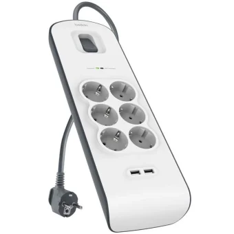Belkin Πολύπριζο Aσφαλείας 6 Θέσεων με Καλώδιο 2m BSV604VF2M-V2