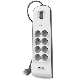 Belkin Πολύπριζο Aσφαλείας 8 Θέσεων με Καλώδιο 2m BSV804VF2M-V2