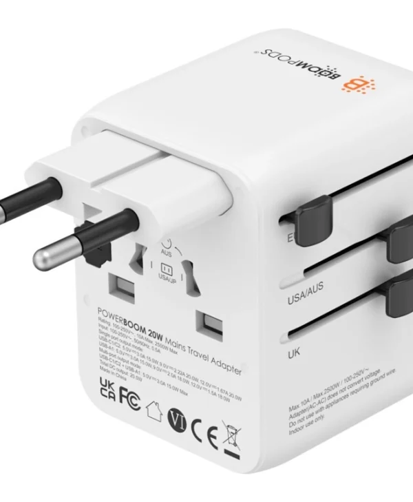Boompods Φορτιστής Χωρίς Καλώδιο με 2 Θύρες USB-A και Θύρα USB-C 20W Power Delivery Λευκός (WLD20W)