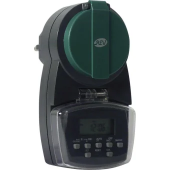 REV Timer IP44 Digital Ψηφιακός Χρονοδιακόπτης Πρίζας Ημερήσιος / Εβδομαδιαίος με Δυνατότητα Αντίστροφης Μέτρησης και Τυχαίου Προγραμματισμού Εξωτερικού Χώρου IP44 25760603