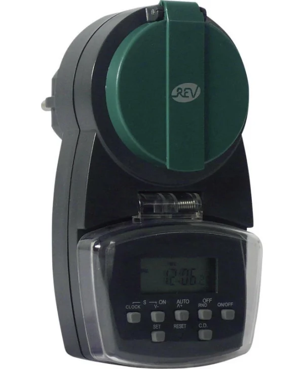 REV Timer IP44 Digital Ψηφιακός Χρονοδιακόπτης Πρίζας Ημερήσιος / Εβδομαδιαίος με Δυνατότητα Αντίστροφης Μέτρησης και Τυχαίου Προγραμματισμού Εξωτερικού Χώρου IP44 25760603
