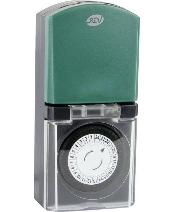 REV Mechanical Outdoor Timer Μηχανικός Χρονοδιακόπτης Πρίζας Ημερήσιος με Δυνατότητα Αντίστροφης Μέτρησης Εξωτερικού Χώρου IP44 0025710603