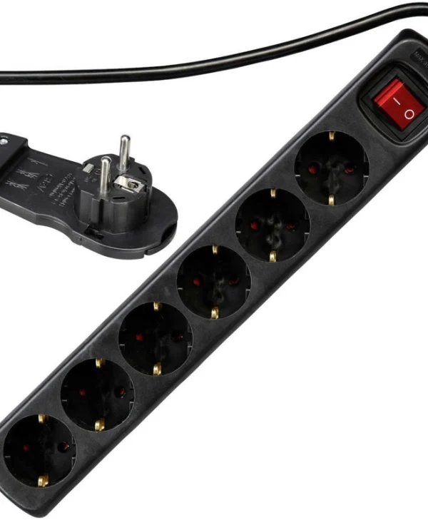 REV Πολύπριζο 6 Θέσεων με USB-A, Διακόπτη και Καλώδιο 2m 0012626514