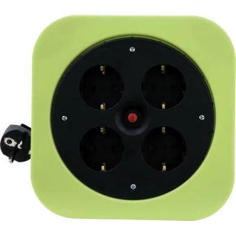 REV Cable Box S S-Box Green 10m Μπαλαντέζα Καρούλι Κλειστού Τύπου 4 Θέσεων με Καλώδιο 10m Διατομή 3 x 1.5mm² και Γείωση 0010012400