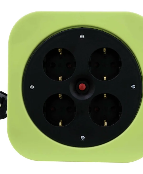REV Cable Box S S-Box Green 10m Μπαλαντέζα Καρούλι Κλειστού Τύπου 4 Θέσεων με Καλώδιο 10m Διατομή 3 x 1.5mm² και Γείωση 0010012400
