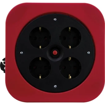 REV Cable Box S S-Box Red Μπαλαντέζα Καρούλι 4 Θέσεων με Καλώδιο 10m 0010012600