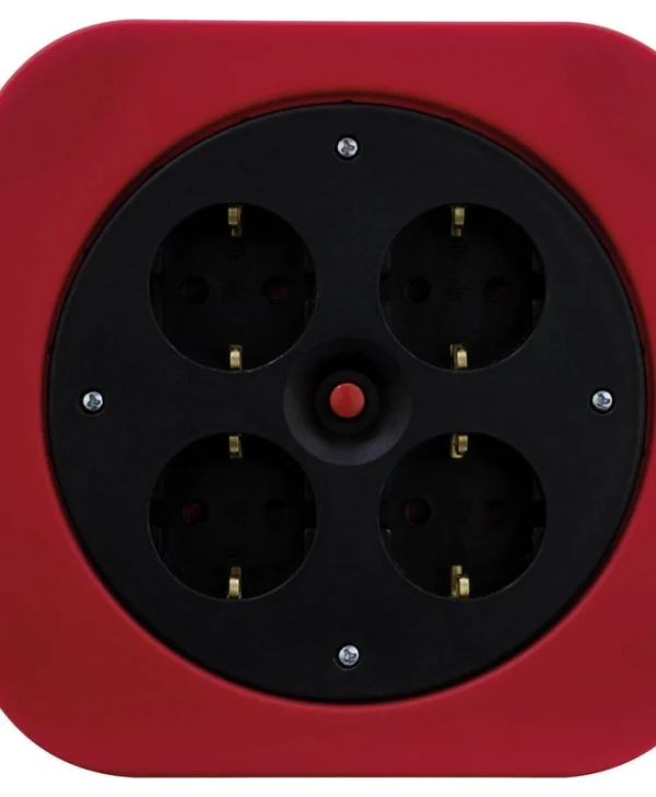 REV Cable Box S S-Box Red Μπαλαντέζα Καρούλι 4 Θέσεων με Καλώδιο 10m 0010012600