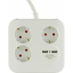 REV Πολύπριζο 3 Θέσεων με 2 USB-A, USB-C και Καλώδιο 1.4m 0012378109