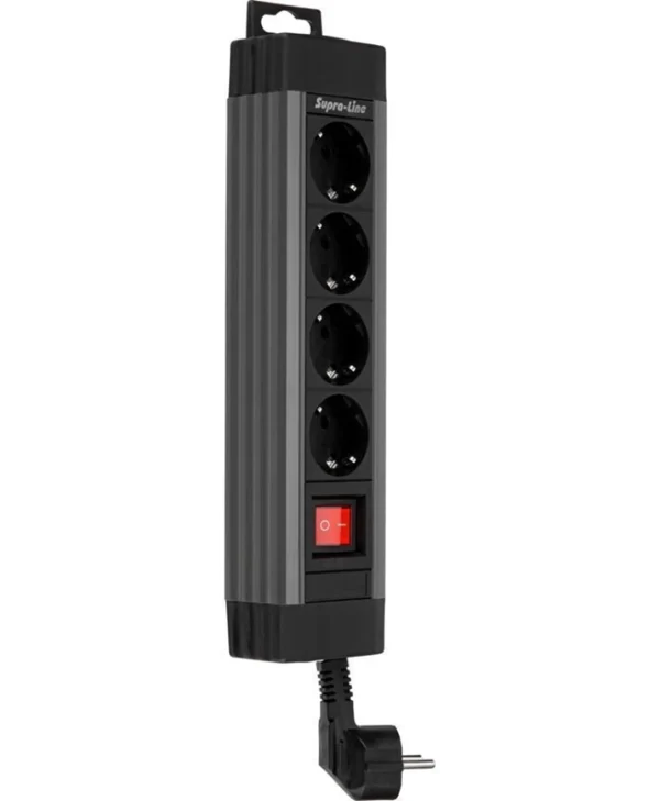REV Outlet Πολύπριζο 4 Θέσεων με Διακόπτη και Καλώδιο 1.9m Γκρι 0014412513