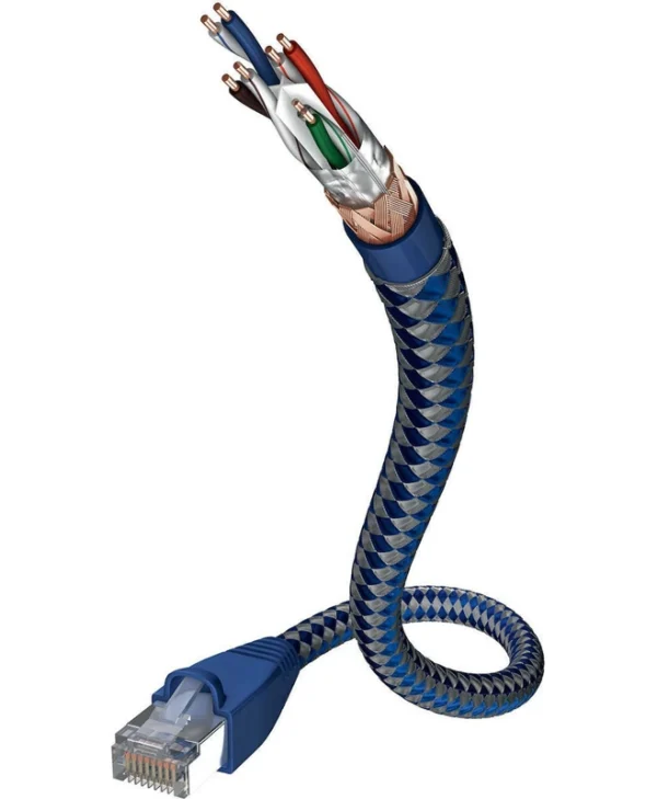 Inakustik SF/UTP Cat.6 (Gigabit) Καλώδιο Δικτύου Ethernet 1m Μπλε 00480301