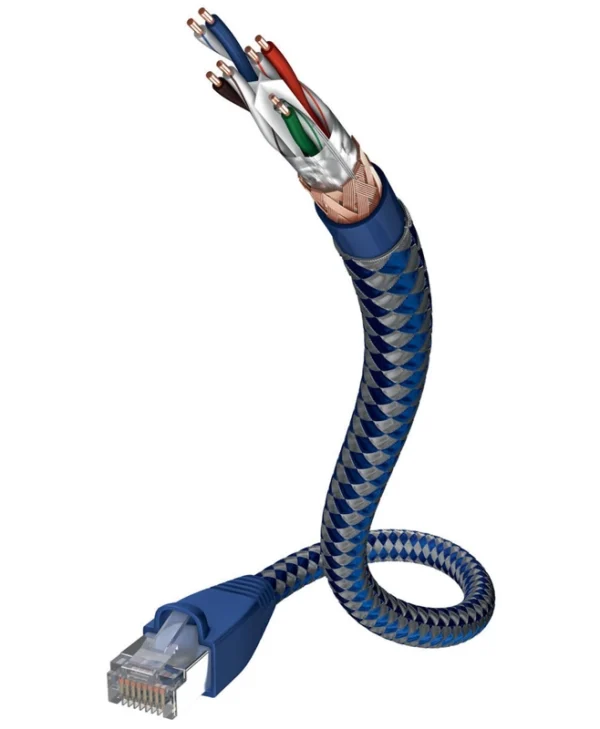 Inakustik SF/UTP Cat.6 (Gigabit) Καλώδιο Δικτύου Ethernet 0.5m Μπλε 004803005