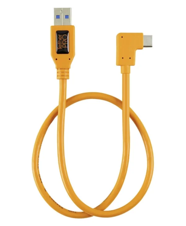 Tether Tools Angle (90°) / Regular USB 3.0 Cable USB-C male - USB-A Πορτοκαλί 0.5m TET-CUCRT02-ORG