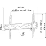 Reflecta 60-6040T Βάση Τηλεόρασης Τοίχου έως 60" και 50kg 23141 - Image 3
