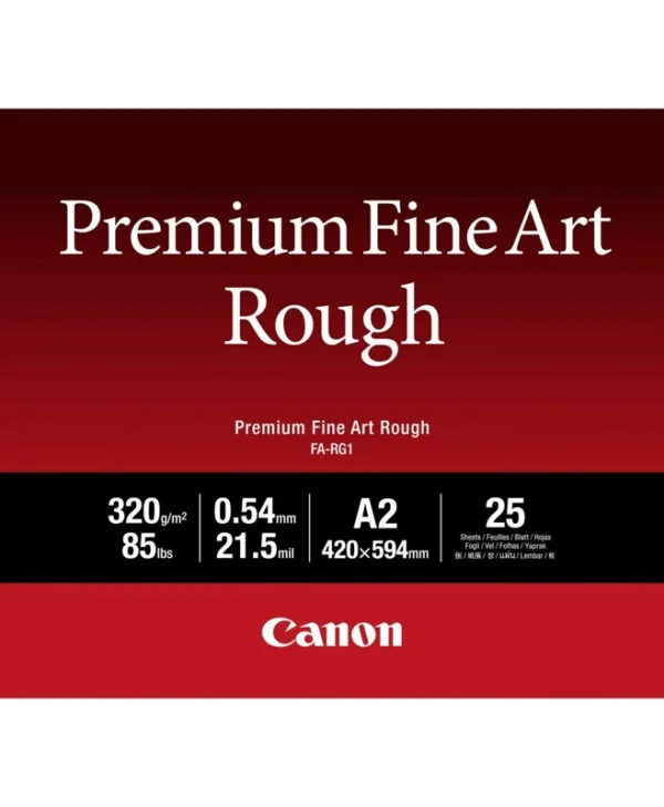 Canon FA-RG1 Φωτογραφικό Χαρτί Premium Fine Art Rough A2 320gr/m² για Εκτυπωτές Inkjet / Laser 25 Φύλλα 4562C005