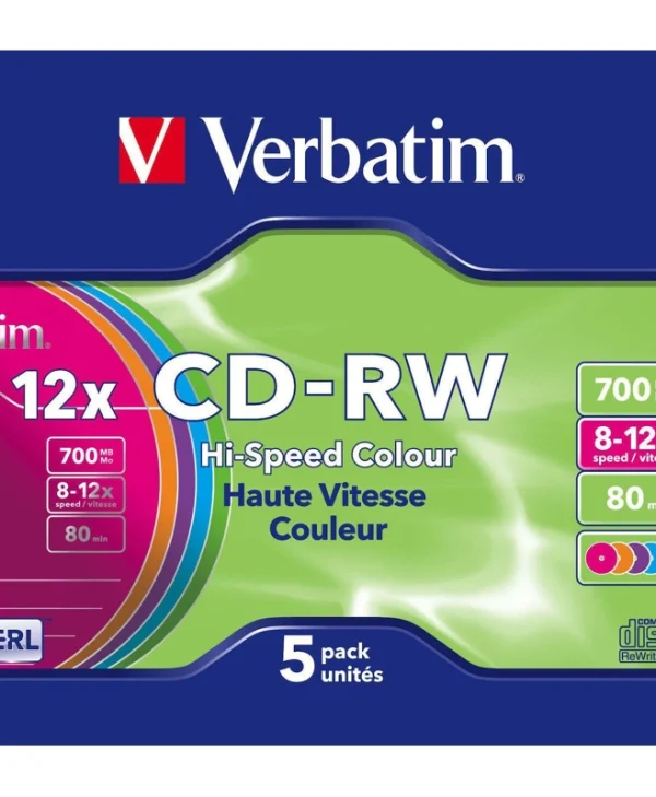 Verbatim Επανεγγράψιμα CD-RW 12x 700MB 5τμχ 43167