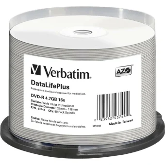 Verbatim Datalife Plus Εγγράψιμα DVD-R 16x 4.7GB Cake Box 50τμχ 43744