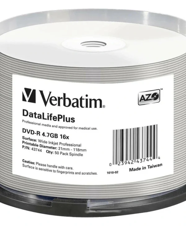 Verbatim Datalife Plus Εγγράψιμα DVD-R 16x 4.7GB Cake Box 50τμχ 43744