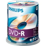 Philips Εγγράψιμα DVD-R 16x 4.7GB Cake Box 100τμχ DM4S6B00F/00