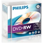 Philips Επανεγγράψιμα DVD-RW 4x 4.7GB 5τμχ DN4S4J05F/00