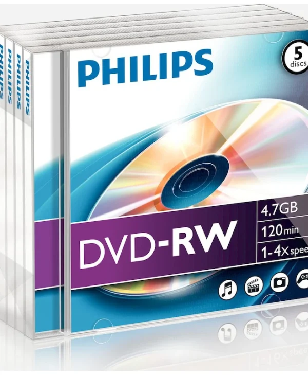 Philips Επανεγγράψιμα DVD-RW 4x 4.7GB 5τμχ DN4S4J05F/00