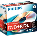 Philips Εγγράψιμα DVD+R 8x Dual Layer 8.5GB 5τμχ DR8S8J05C/00