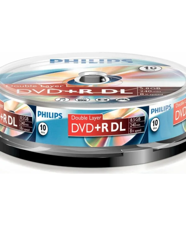 Philips Εγγράψιμα DVD+R 8x Dual Layer 8.5GB Cake Box 10τμχ DR8S8B10F/00