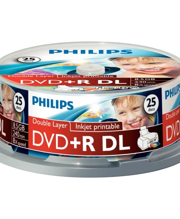 Philips Εγγράψιμα DVD+R 8x Dual Layer 8.5GB Cake Box 25τμχ DR8I8B25F/00