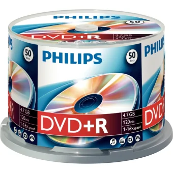 Philips Εγγράψιμα DVD+R 16x 4.7GB Cake Box 50τμχ DR4S6B50F/00
