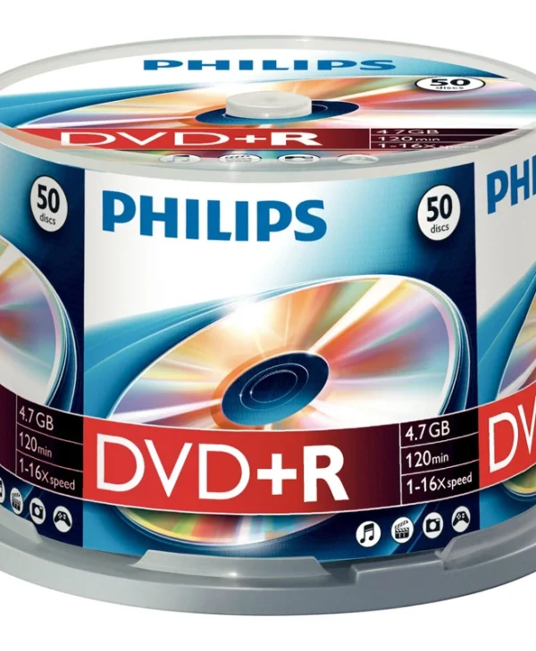 Philips Εγγράψιμα DVD+R 16x 4.7GB Cake Box 50τμχ DR4S6B50F/00