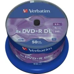 Verbatim Εγγράψιμα DVD+R 8x Dual Layer 8.5GB Cake Box 50τμχ 43758