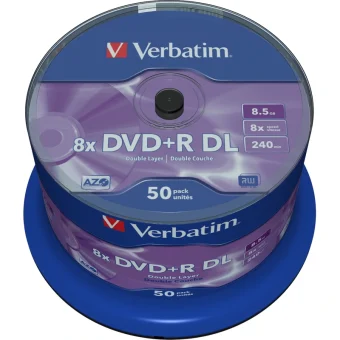 Verbatim Εγγράψιμα DVD+R 8x Dual Layer 8.5GB Cake Box 50τμχ 43758