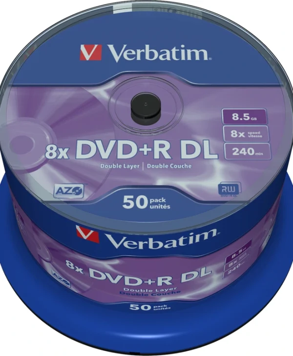 Verbatim Εγγράψιμα DVD+R 8x Dual Layer 8.5GB Cake Box 50τμχ 43758