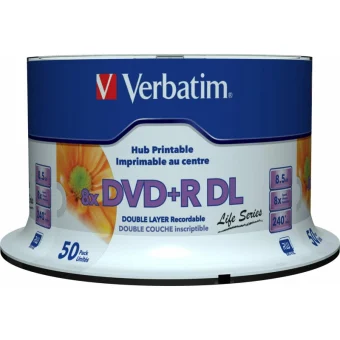 Verbatim Εγγράψιμα DVD+R 8x Dual Layer 8.5GB Cake Box 50τμχ 97693