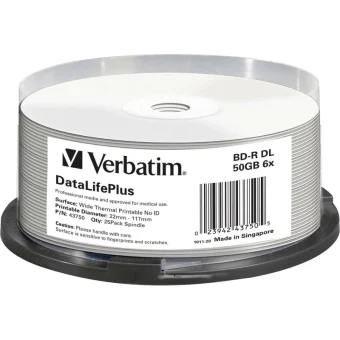 Verbatim Εγγράψιμα BD-R 6x Printable 50GB 25τμχ 43750