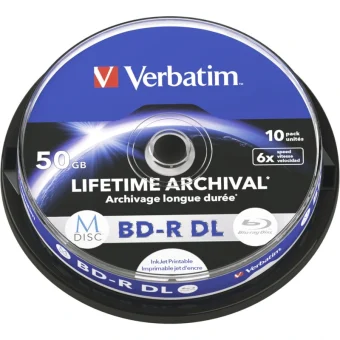 Verbatim M-Disc Εγγράψιμα BD-R 6x Dual Layer 50GB Cake Box 10τμχ 43847