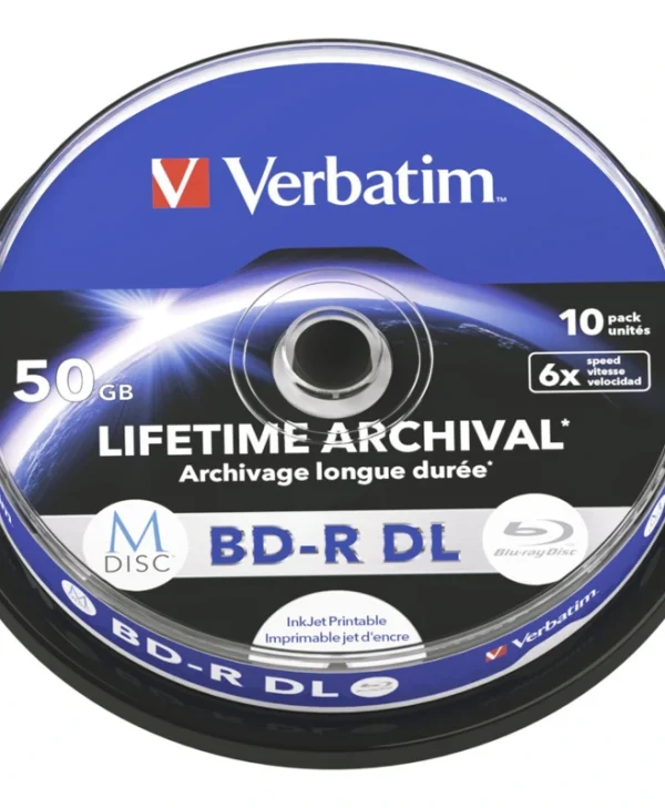 Verbatim M-Disc Εγγράψιμα BD-R 6x Dual Layer 50GB Cake Box 10τμχ 43847