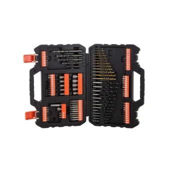Black & Decker Σετ 109 σε Κασετίνα Τρυπάνια Τιτανίου με Κυλινδρικό Στέλεχος για Μέταλλο, Ξύλο και Δομικά Υλικά A7200-XJ