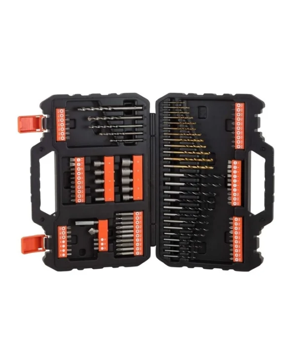 Black & Decker Σετ 109 σε Κασετίνα Τρυπάνια Τιτανίου με Κυλινδρικό Στέλεχος για Μέταλλο, Ξύλο και Δομικά Υλικά A7200-XJ