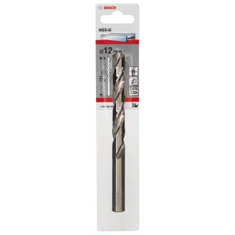 Bosch HSS-G Διαμαντοτρύπανο HSS με Κυλινδρικό Στέλεχος για Μέταλλο 12x151mm 2608585940