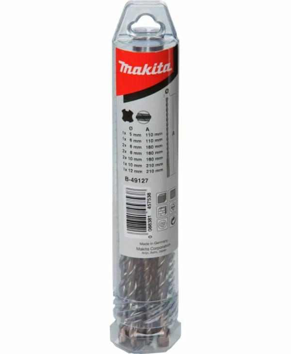 Makita Σετ 10 Τρυπάνια με SDS Plus Στέλεχος για Δομικά Υλικά B-49127