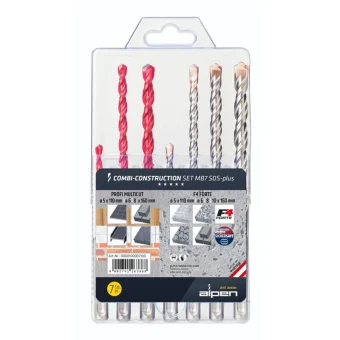 Alpen Drills Σετ 7 Τρυπάνια Καρβιδίου με SDS Plus Στέλεχος για Μέταλλο, Δομικά Υλικά και Ξύλο 100007100