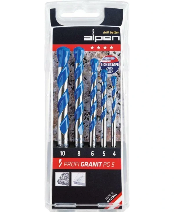 Alpen Drills Σετ 5 Τρυπάνια με Κυλινδρικό Στέλεχος για Ξύλο 25700005100