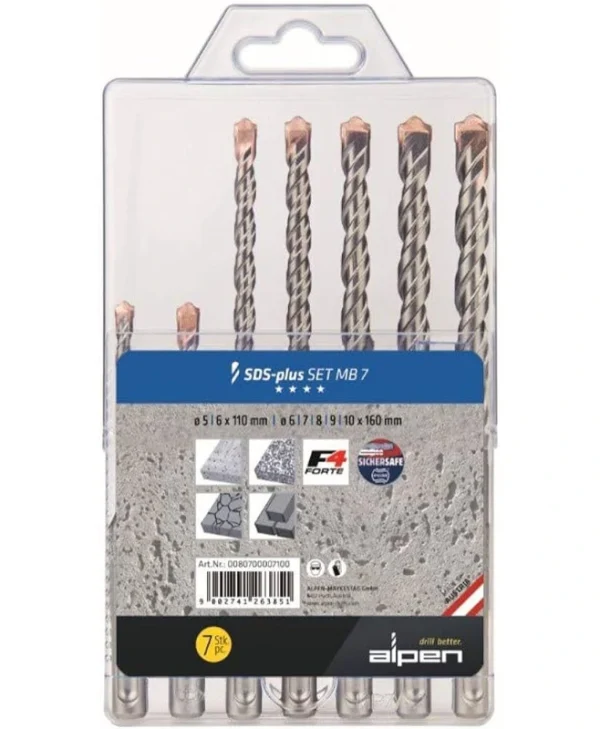 Alpen Swiss Tools Τρυπάνι Καρβιδίου με SDS Plus Στέλεχος για Δομικά Υλικά 10mm / 6mm 80700007100