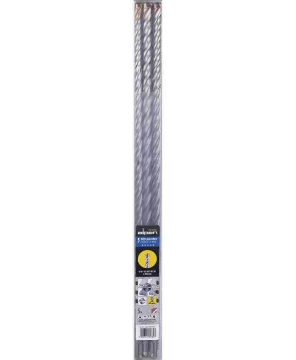 Alpen Drills Σετ 5 Τρυπάνια Καρβιδίου με SDS Plus Στέλεχος για Δομικά Υλικά 87500005100