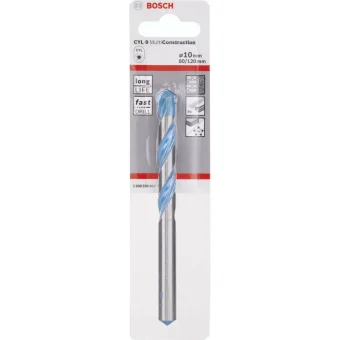 Bosch CYL-9 MultiConstruction Διαμαντοτρύπανο με Κυλινδρικό Στέλεχος για Ξύλο, Μέταλλο, Δομικά Υλικά, Γυαλί και Πλακίδια 10x80mm 2608596057
