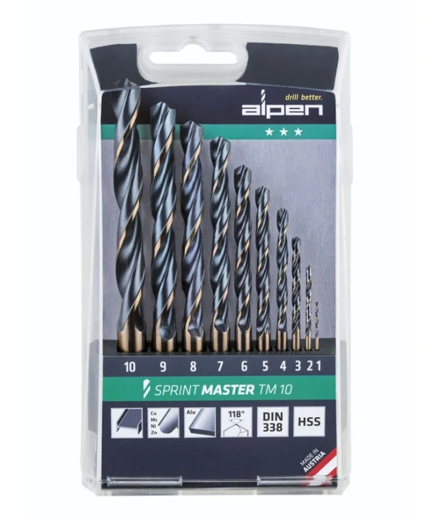 Alpen Drills Σετ Τρυπάνια Μετάλλου 1 - 10mm 10τμχ 811092100